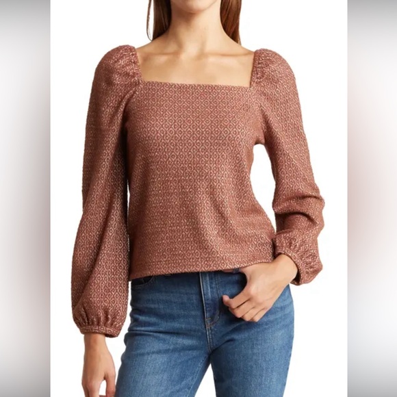 FALLS CREEK Brown and Cream blouse for women with long sleeves Size XL - Picture 2 of 14